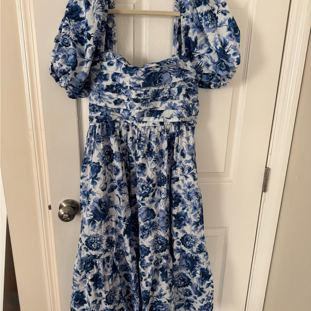 Abercrombie & Fitch Blue Floral Midi Dress